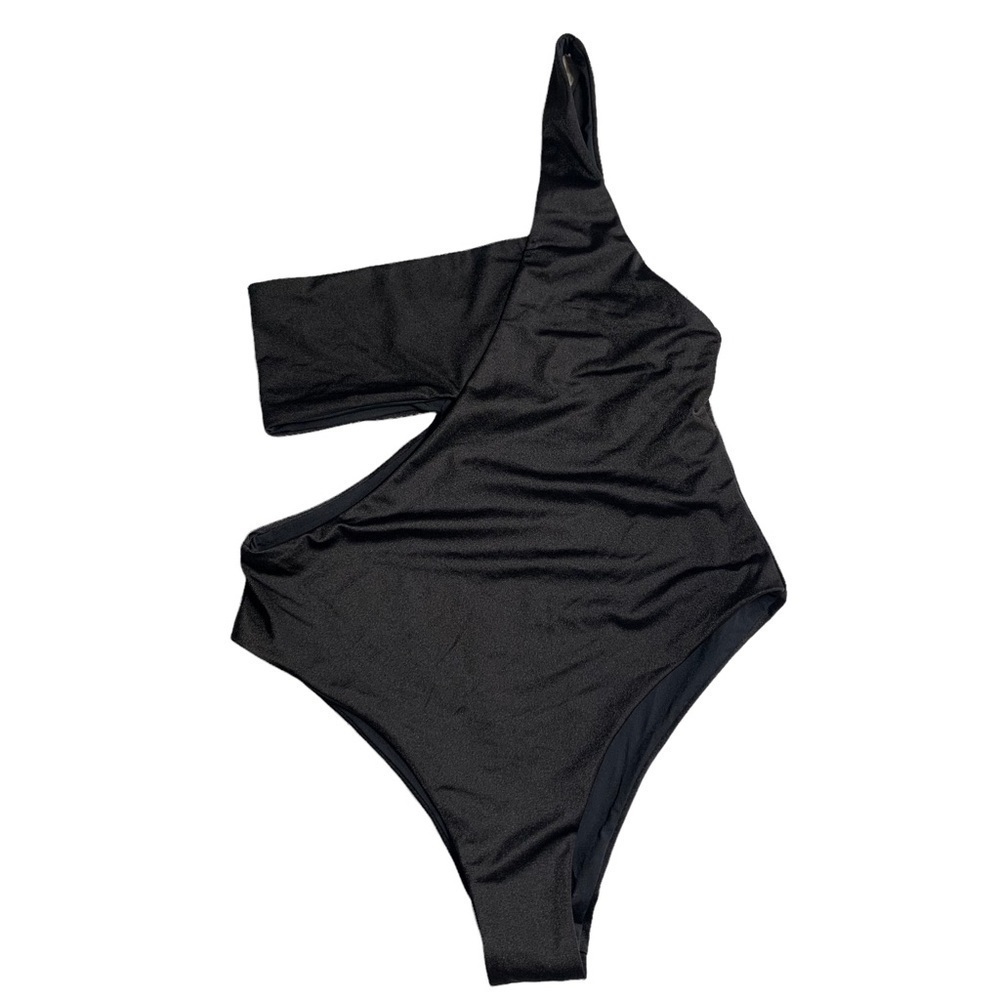 Onia Margot One Shoulder Cut Out Bandeau One Piece Swimsuit Black Size M — image 2 of 8